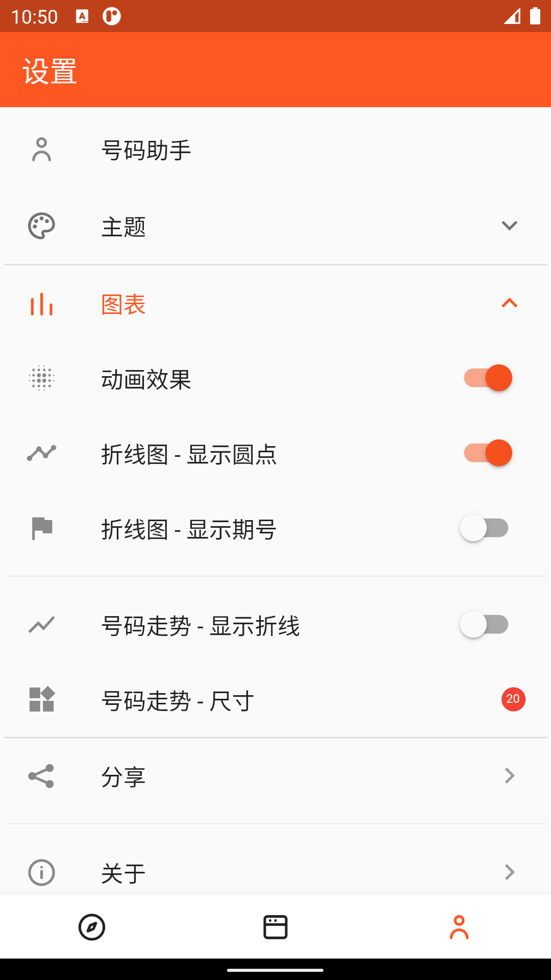 折线显示开关